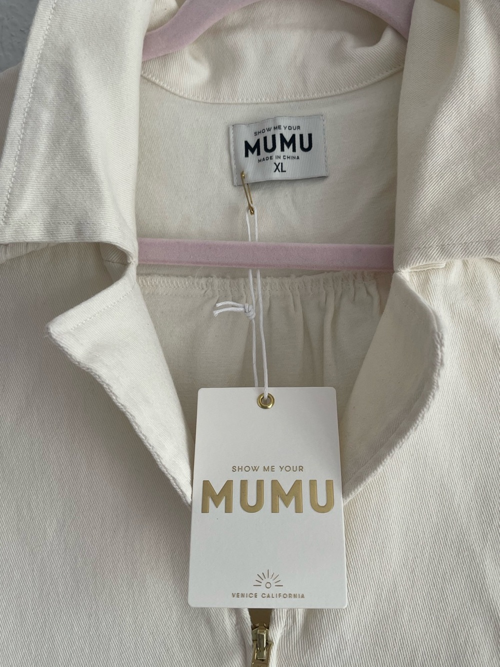 Show Me Your Mumu Women's Belted Mini Dress IN PEARLY WHITE SIZE XL NWT - Picture 16 of 16